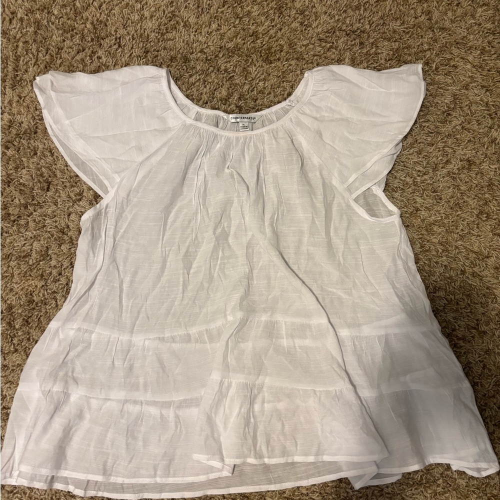 Counterparts Ivory Pleated Blouse